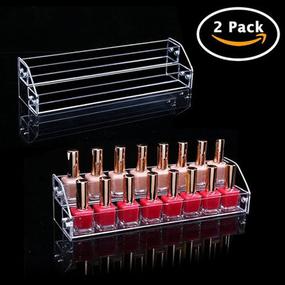 Acrylic Organizer Storage Case Brochure Display Holders for Essential Oil Cosmetic Dropper Bottle Condiment Nail Polish Paint Rack Shelves Fair Gifts Samples Showing Stand 2 Sets 2 Tiers Clear Plastic