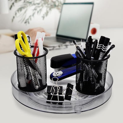 Amolliar Lazy Susan Organizer, 9" 2Pack, Rotating Turntable for Cabinet, Kitchen, Fridge, Bathroom, Vanity, Makeup, Pantry Organizer Storage, Spice Rack Container for Condiment, Under Sink Organizer