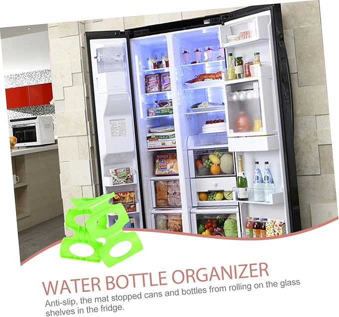 Amosfun Silicone Beer Can and Bottle Organizer Flexible Fridge Storage Rack for Beverage Cans Lightweight Anti-Slip Design High Low Temperature Resistant Space Saver for Refrigerators