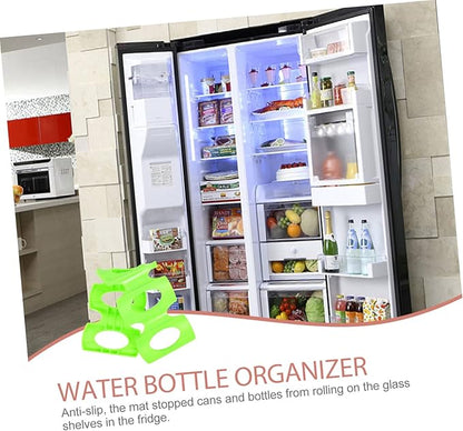 Amosfun Silicone Beer Can and Bottle Organizer Flexible Fridge Storage Rack for Beverage Cans Lightweight Anti-Slip Design High Low Temperature Resistant Space Saver for Refrigerators