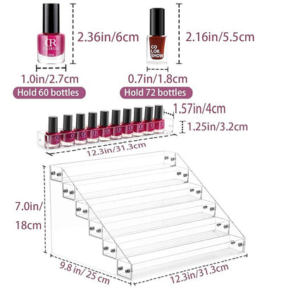 Gospire 6 Tier Clear Acrylic Nail Polish Ink Rack Sunglasses Organizer Eyeglasses Display Rack essential oil Stand Holder Jewelry Makeup Organizer
