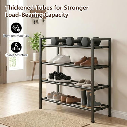 jessie 4-Tier Expandable Shoe Rack, Heavy Duty Metal Freestanding Shoe Shelf Storage Organizer for Entryway Closet Doorway (4 Layer)