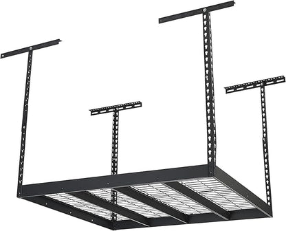 Klutch Overhead Garage Storage Rack — Adjustable Height, 48in.L x 48in.D x 23–37in.H
