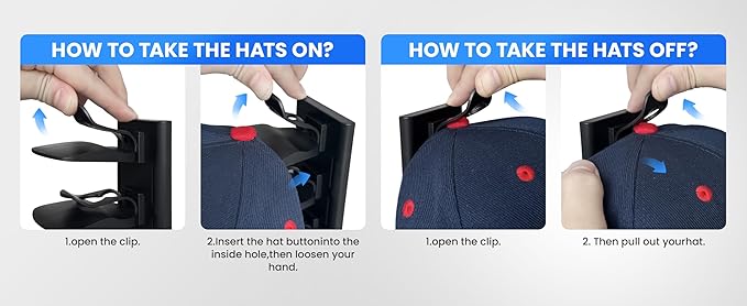 hat rack, one package includes two hat racks, capable of holding up to 40 baseball caps total, featuring a simple structure, easy installation, and premium quality (Black).