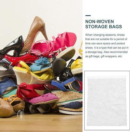 Cabilock 50Pcs Non- Woven Fabric Storage Bags Space Saver Bags Travel Shoe Bags Fabric Clothing Storage Bags Dust Cover Pouch Packing Bags