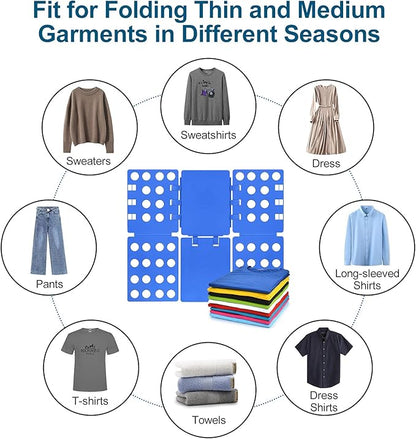 Sealegend V1 Shirt Folding Board t Shirts Clothes Folder for Adults Durable PP Plastic Easy and Fun Laundry folders Effortless Folding Helper for Space-Saving Storage, Blue