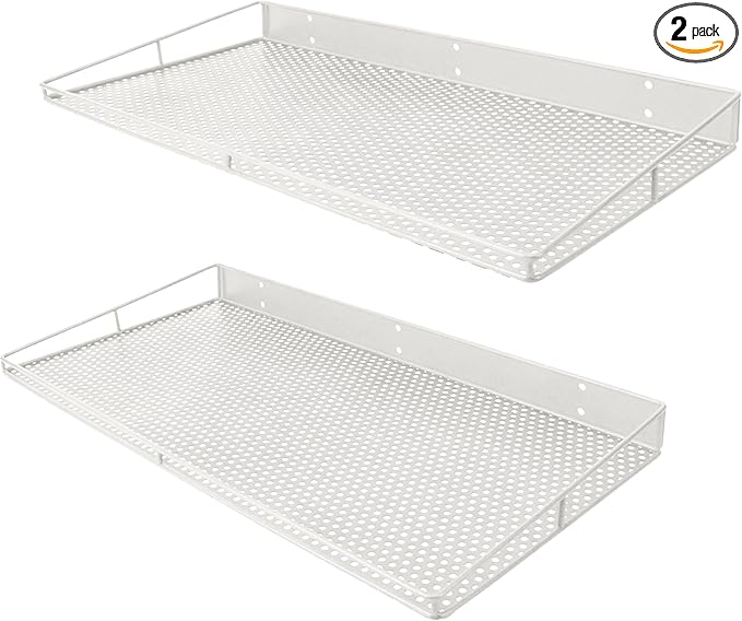 RedCall Heavy-Duty Wall Shelf, 2 Pack Garage Shelf, 23.5" x 12" Large Wall Mounted Shelves for Garage, Laundry Room, Closet, Holds Up to 75 Lbs