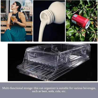 Didiseaon storage rack dispenser bin for refrigerator beverage can storage organizer fruit containers for fridge soda rack convenient soda holder can organizer drink container plastic beer