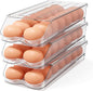 Egg Holder for Fridge,Automatic Rolling Egg Container for Refrigerator,Clear Stackable Egg Organizer with Removable Lid for Fridge Organizers and Storage,3 pack