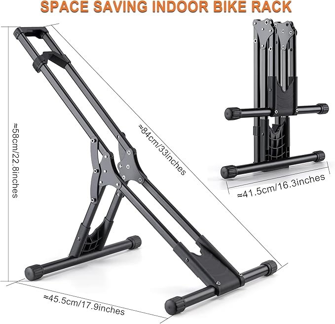 CHEPARK Bike Floor Stand Rack- Indoor Bike Stand for Garage/Home - Bike Storage Bicycle Parking Rack Fit 20”-29” Mountain Road Bikes (2 Bike Rack)