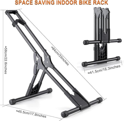 CHEPARK Bike Floor Stand Rack- Indoor Bike Stand for Garage/Home - Bike Storage Bicycle Parking Rack Fit 20”-29” Mountain Road Bikes (2 Bike Rack)