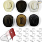 Modern JP Adhesive Hat Hooks for Wall (12-Pack) - Cowboy Hat Rack, Wide Brim Hat Organizer, Strong Hold Hat Hangers for Wall - Clear