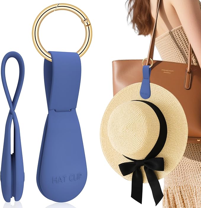 Fikoksol Magnetic Hat Clip for Travel on Bag, Silicone Hat Holder for Tote Beach Bag, Hand Free Strong Magnet Purse Hook Cowboy Hat Hanger Carrier for Travel Vacation Essentials Accessories