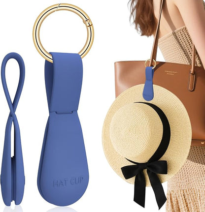 Fikoksol Magnetic Hat Clip for Travel on Bag, Silicone Hat Holder for Tote Beach Bag, Hand Free Strong Magnet Purse Hook Cowboy Hat Hanger Carrier for Travel Vacation Essentials Accessories