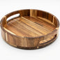 Wooden Lazy Susan for Table Top 12 Inch - Acacia Wood Lazy Susan Turntable Organizer for Kitchen Countertop Dining Table Cabinet - Rotating Tray Centerpiece for Spices Condiments - Large Lazy Susans