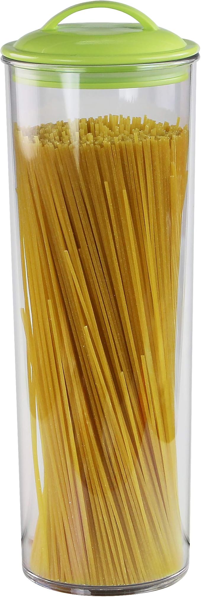 Reston Lloyd Tall Clear Spaghetti Pasta Storage Canister Container with Airtight Lid BPA Free for Kitchen Pantry Organization, Lime