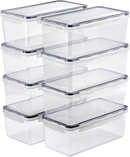 Sorbus Food Storage Containers - Pack of 8 - Air Tight, Four-Way Snap Lids Keeps Food Fresh - Store Cereal, Pasta, Flour, Nuts, Candy - Durable Plastic Kitchen Pantry Bins