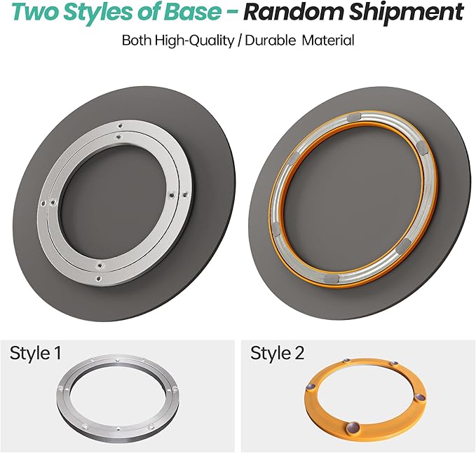 27.6" Lazy Susan Turntable – 360° Sinteredstone Silent Anti-Slip Turntable, Table Top Centerpiece for Kitchen, Pantry, Spice Rack, Refrigerator & Dining Table, Black