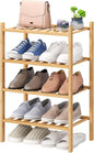 viewcare Small Shoe Rack, 4-Tier Rack for Entryway, Bamboo Wood Shoe Shelf for Closet & Hallway, Long 17 in | Beautiful | Functional | Sturdy | Durable