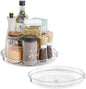 SUOXING 2 Pack Rotating Small Lazy Susan Turntable for Cabinet,9.5 Inch Clear Acrylic Spice Rack,Turntable Organizer for Refrigerator,Kitchen,Pantry and Vanity Makeup,Bathroom Countertop Organizer