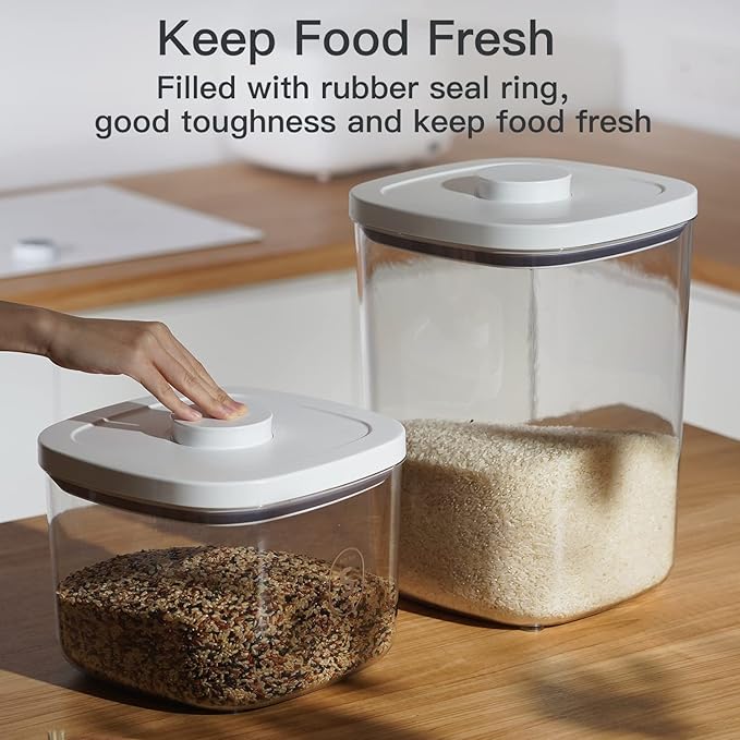 20-25 lbs Rice Dispenser,10.5 Qt/10 L/22-25 lbs Rice Container Storage with Measuring Cup & Brush Food Cereal Container Bins Household for Kitchen Pantry Organization (AY-10KG-WHITE)