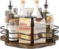 12" Lazy Susan Turntable Organizer,Round Wooden Lazy Susan Organization and Rotating Spice Rack for Dining Table,Pantry,Kitchen Countertop,Vanity,Cupboard and More.Heightened Version