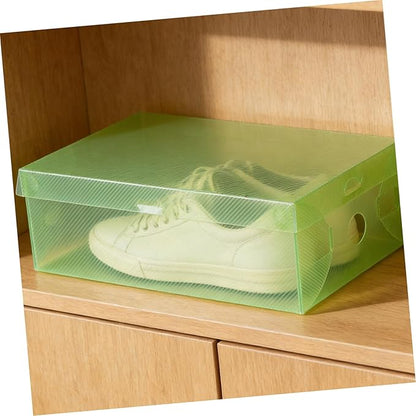 Healifty Shoe Storage Box Sturdy Plastic Foldable Storage Bin Stacked Shoe Boxes Easy to Use