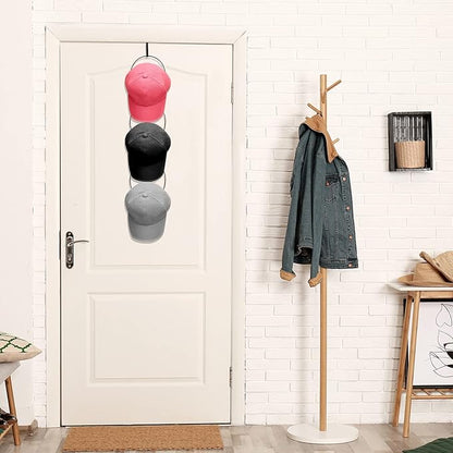 Yerliker 16 Pieces Hat Rack Wig Holder over The Door Baseball Hat Holder Wall Mounted Hanging Wig Organizer for Closet Display Storage Rack with 2 Hooks for Tie Scarf(Black)