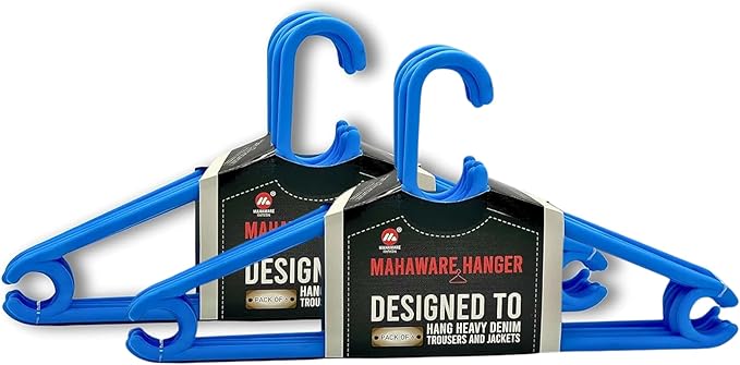 Polypropylene Clothes Hanger Pack of 12 | Heavy Duty, Slim Space Saving Hangers for Wardrobe & Closet Organization | Durable Plastic Hangers for Dresses, Shirts & Coats, Blue