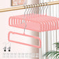 14 Inch 30 Pack Velvet Pants Hangers Non Slip,Slim Felt Jean Hangers with 10 Hooks and 2 Clips,Strong Durable Thin Space Saving Clothes Hanger with 360°Swivel Hook for Shorts,Skirts Bra(Pink)