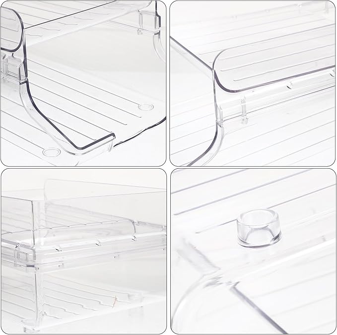 Beverage Can Holder Rolling Drink Organizer Large Refrigerator Drink Rack Stackable Can Dispenser for Kitchen Pantry Storage