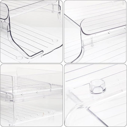Beverage Can Holder Rolling Drink Organizer Large Refrigerator Drink Rack Stackable Can Dispenser for Kitchen Pantry Storage