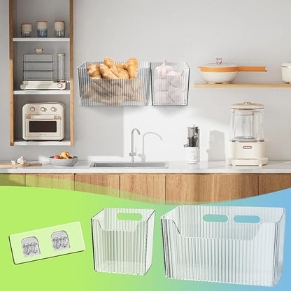 12 Pcs Storage Organizer Bins Wall Mounted Organizer Basket,Wall Organization Container Hanging Basket Bins,for Organizing Cosmetics, Toiletries and Kitchen Supplies