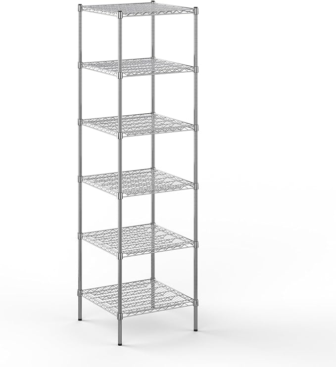 24" Deep x 24" Wide x 86" Height Wire Shelving Kit | 6-Tier | NSF Commercial Storage Rack Unit