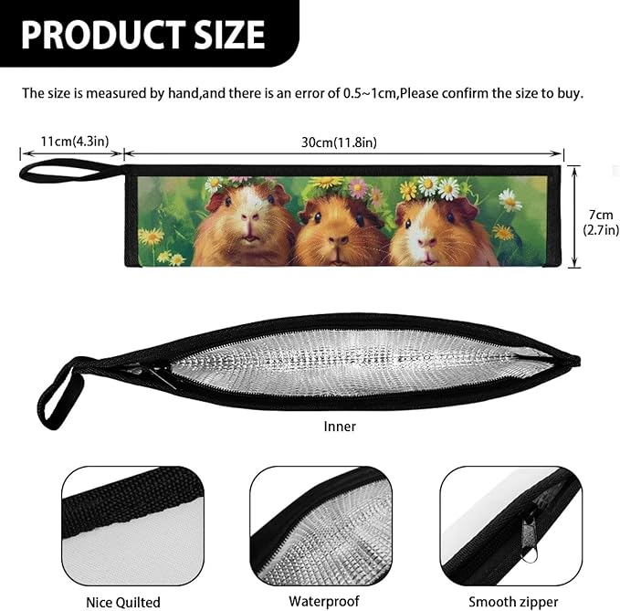 Guniea Pig Cutlery Flatware Organziers for Straw Spoon Fork Chopsticks Utensil Holder Travel Tableware Carrying Bag Reusable Portable Storage Case