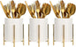 Utensil Caddy for Weddings and Parties,Sturdy Metal and Ceramics,Decorate Kitchen and Dining Table, White gold, S0017