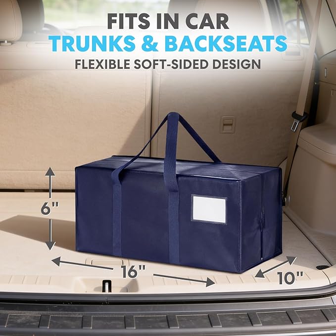 Simpli-Magic Heavy Duty Moving Bags, 12 Pack, Extra Large Reusable Storage & Relocation Bags with Carry Handles & Zipper