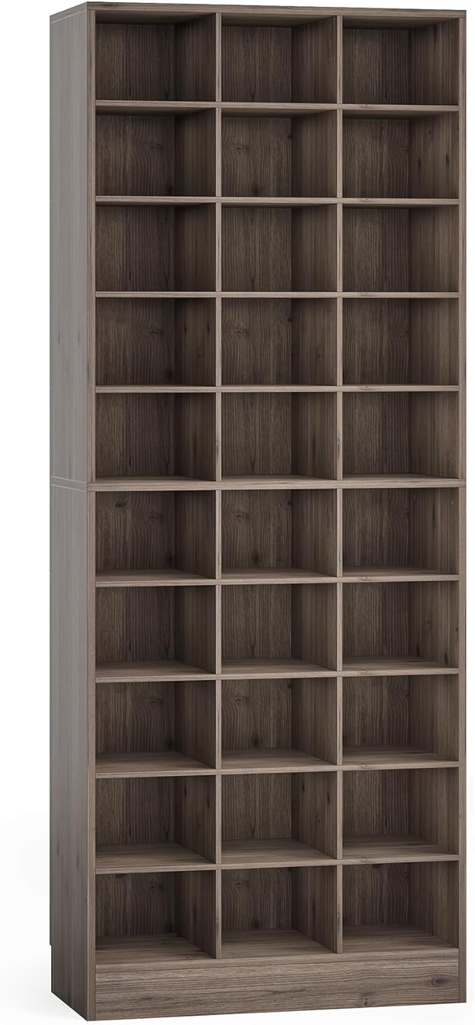 LITTLE TREE 70.9" Tall Shoe Rack, 10-Tier Freestanding Shelf, Max. Store 30 Pairs, Shoe Cabinet Organizer for Living Room, Entryway, Cloakroom, Grey