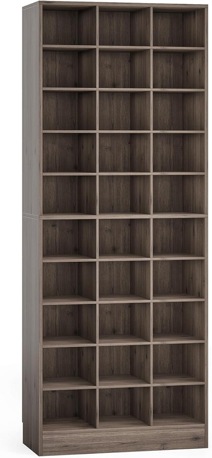 LITTLE TREE 70.9" Tall Shoe Rack, 10-Tier Freestanding Shelf, Max. Store 30 Pairs, Shoe Cabinet Organizer for Living Room, Entryway, Cloakroom, Grey