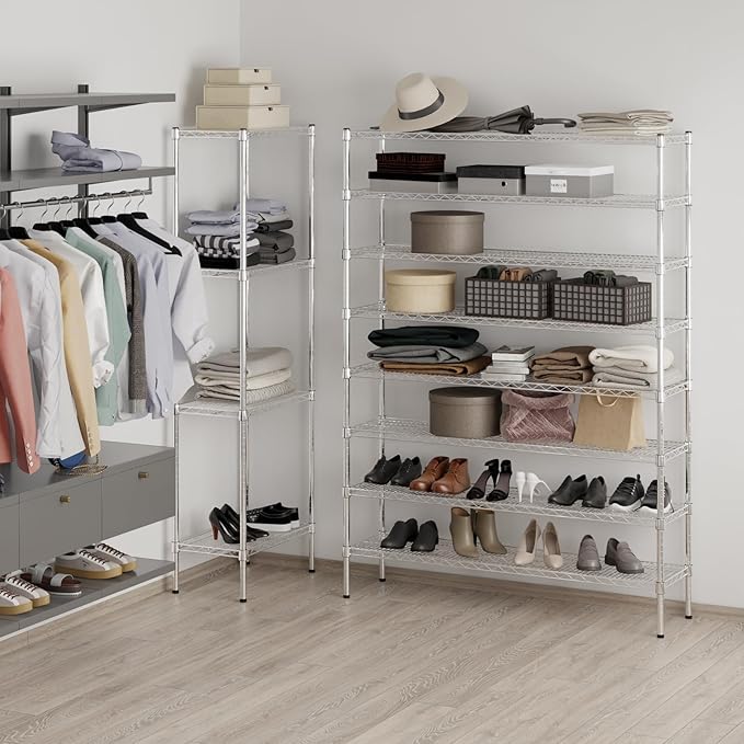 14" Deep x 54" Wide x 74" Height Wire Shelving Kit | 8-Tier | NSF Commercial Storage Rack Unit