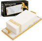 Guest Towel Holder Tray for Bathroom - Premium Marble Tray with Gold Rim - Bathroom Hand Towel Tray, The Perfect Vanity Tray for Bathroom. Ideal Valentines Day Gift.