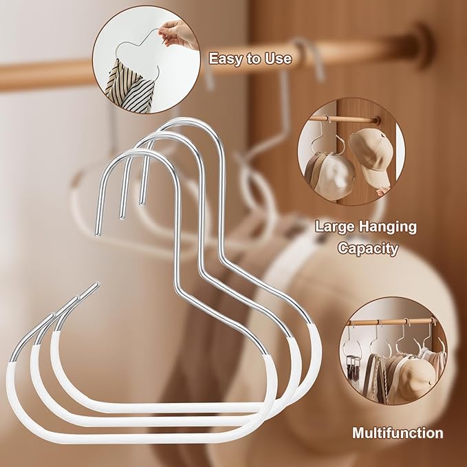 16 Pack Scarf Hangers,Metal Belt Hat Ring Hanger Non-Slip Scarf Storage Organizer with Grip Coating for Hanging Scarves Belts Hats Purses Tank Tops