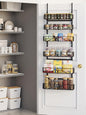 6-Tier Over the Door Pantry Organizer, Pantry Organization And Storage, 60.4"H Adjustable Metal Hanging Storage Organizer Metal Shelving for Home & Kitchen, Office Laundry Room Bathroom Black