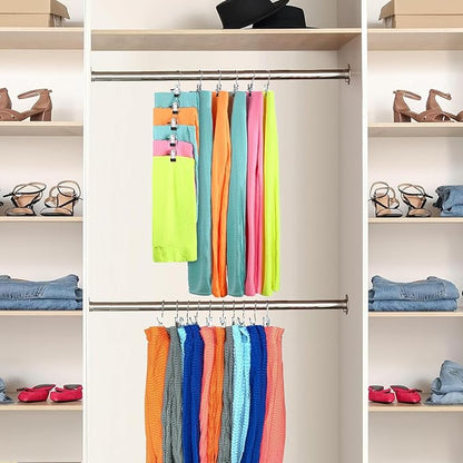 Pant Hangers with Clips, Metal Legging Organizer for Closet, 10 Pack Space Saving Hangers with Clips for Yoga Pants, Closet Organizers and Storage for Skirt/Jean/Hat/Short