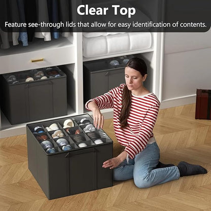 for 2 Pack Shoe Organizer for Closet, Fits up to 32 Pairs, Small Space Shoe