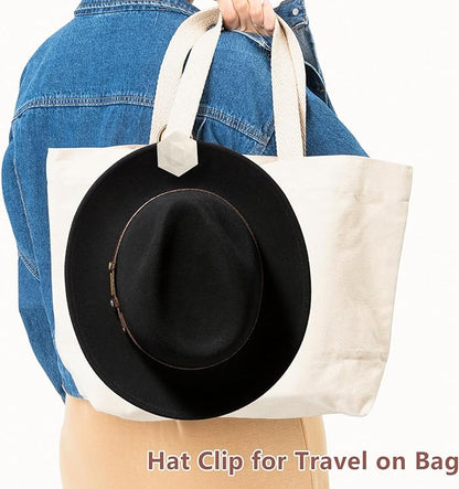 Magnetic Hat Clip for Travel on Bag High Strength Magnet Hat Holder Fits on Backpacks Purses Totes Diamond Exterior Design, Stylish and Generous, Creative Gift for Women (Beige)