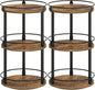 YATINEY Spice Rack, Set of 2 Lazy Susan Organizer, 3-Tier Turntable Organizer For Cabinet, Compact and Versatile, for Kitchen Countertop, Rustic Brown SR23L2BR
