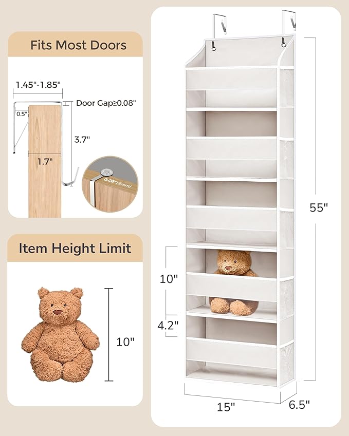 ULG 2 Pack 5-tier Over the Door Organizer Beige