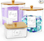 COAZEX 3 Pack Laundry Powder Container & Dryer Sheet Holder, Large Plastic Laundry Room Organization and Storage Jars with Lids, Labels & Scoops for Powder, Detergent, Scent Booster