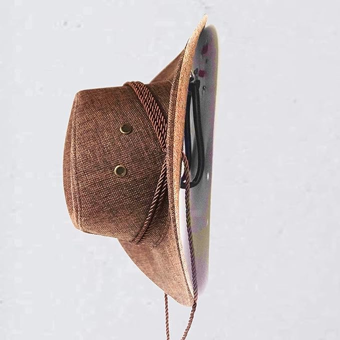 Pmsanzay Cowboy Hat Rack Organizer Display - Wall Mount Holder With Hooks - Easy to Install, Adjustable, Fits Any Hat - Screws Included - 2 Pack